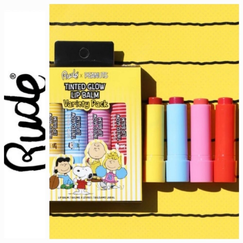 Rude X Peanuts Tinted Glow Lip Balm Variety Pack